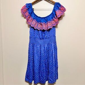 Lilly Pulitzer Vibrant Blue Dress with Pink Accents
